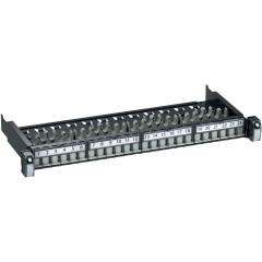 Actassi - panneau 19P coulis. Evo. 1U 24 ports - équipé S-One RJ45 blindés C6A