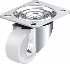 Roulette pivotante polypropylène avec platine à visser