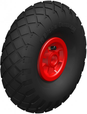 Roue à bandage pneumatique, avec jante en matière synthétique