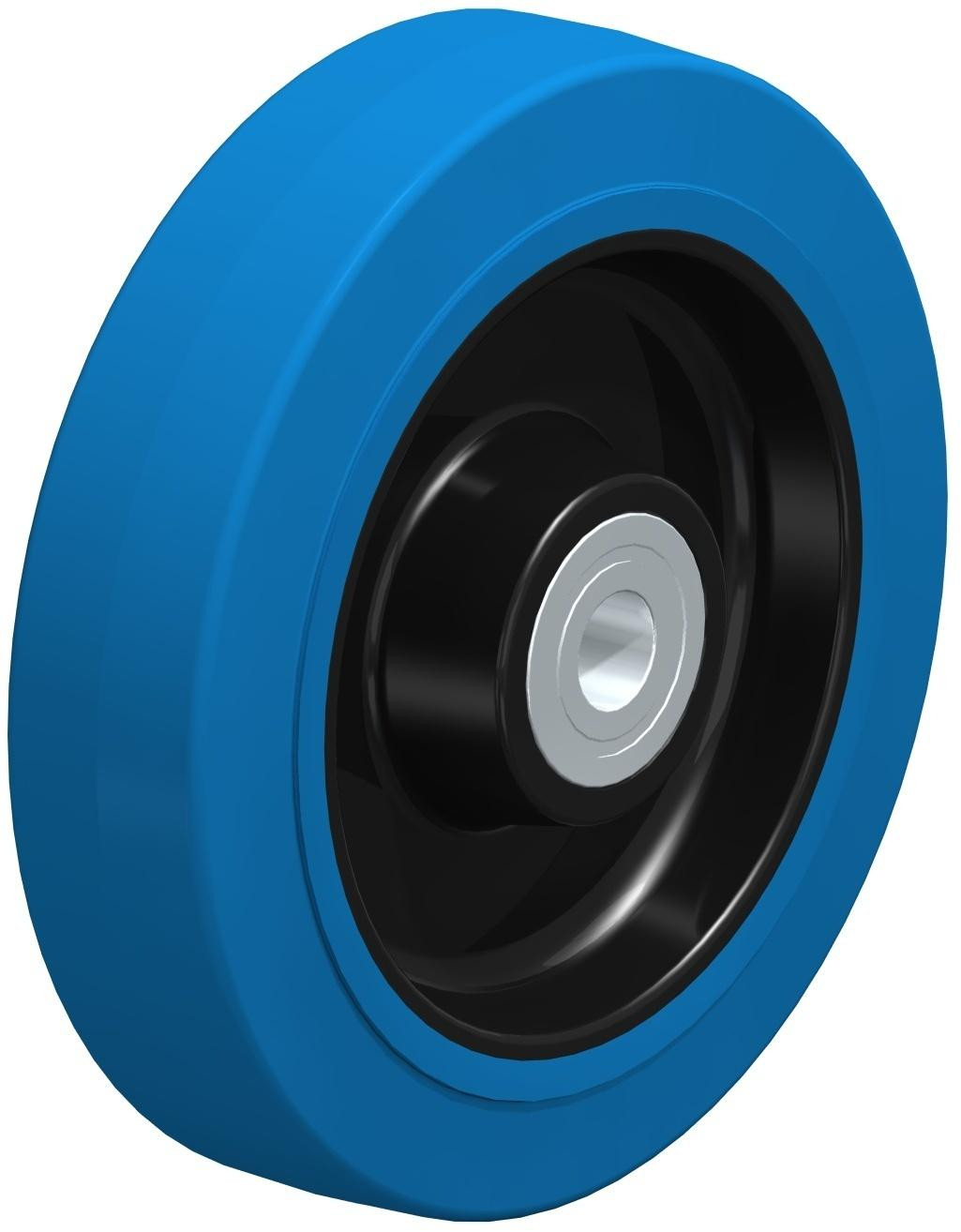 Roue fortes charges à bandage caoutchouc plein élastique