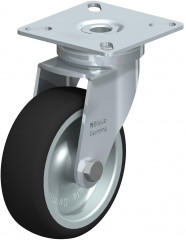 Roulette d’appareil pivotante, avec platine à visser