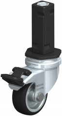 Roulette d’appareil pivotante et blocage “stop-fix” en matière synthétique