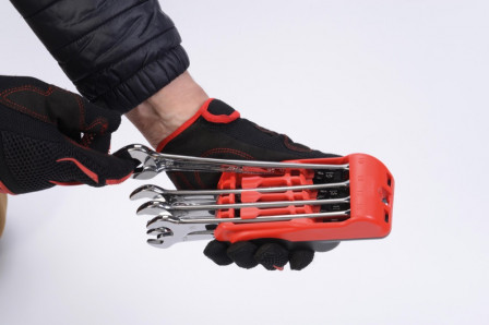 jeu de 8 cles mixtes 8 a 19 mm sur ratelier