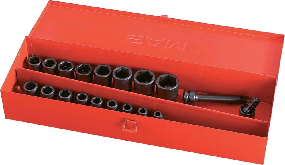 coffret 19 outils impact 1/2