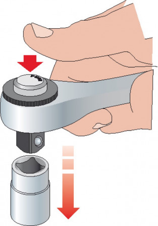 cliquet 1/2 push 120 dents a inversion par levier