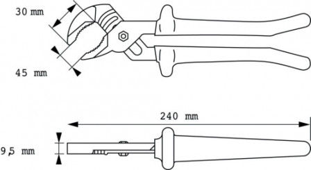 pince multiprise a crans demi-lune isolee