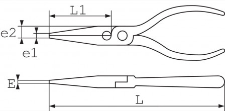 pince bec demi rond droit extra longue