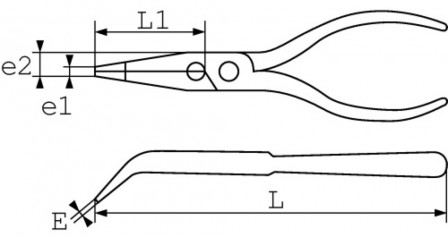 pince bec demi rond coude extra longue
