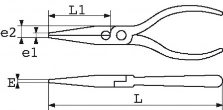 pince bec rond isolee 160 mm