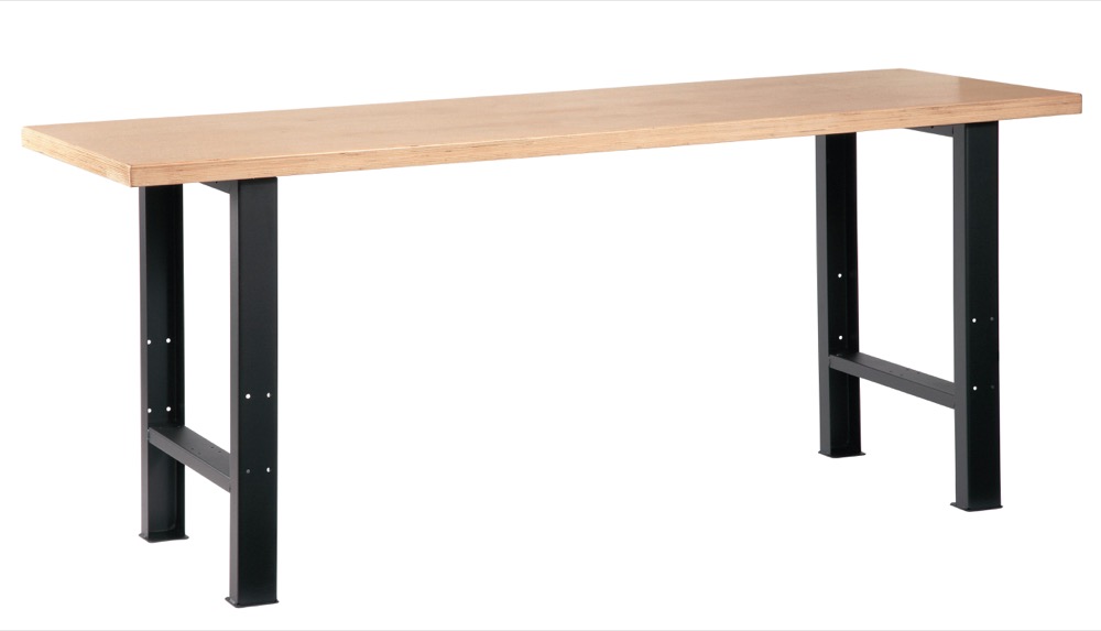 etabli 2 pieds plateau bois 2 metres