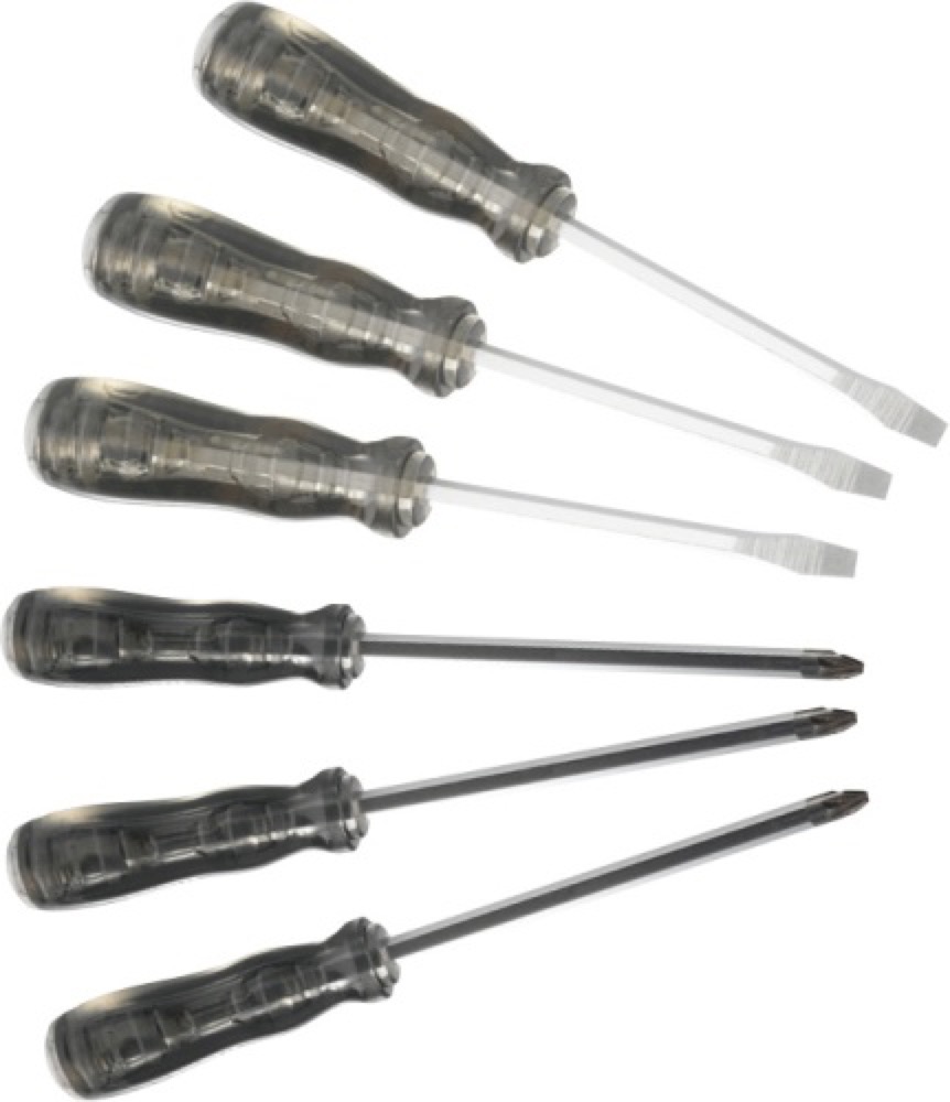 jeu 6 tournevis a frapper acetate fente et phillips