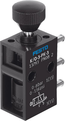 distributeur à bouton-poussoir K/O-3-PK-3