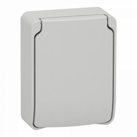 Mureva - prise de courant FR 2P+T - 65x85mm - 10/16A 250V - IP65 - gris RAL7035