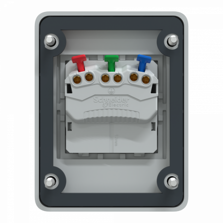 Mureva socle prise de courant à vis FR 2P+T 65x85mm 10/16A 250V IP65