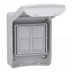Mureva socle IP65 pour 2 prises RJ45 S-ONE
