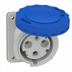 Mureva - socle de prise industrielle - CEE 63A 3P 230V 6U - inclinée - IP67