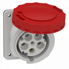 Mureva - socle de prise industrielle - CEE 63A 5P 380V 6U - inclinée - IP67