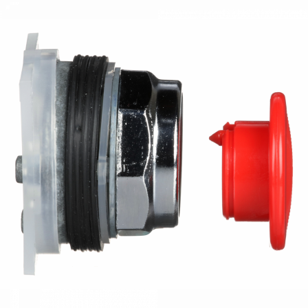 Harmony 9001K - BP coup de poing non lum.- clips.- rouge - Ø30 - rond - moment.