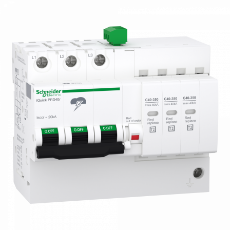 Acti9 - Parafoudre iQuick PRD40r - 3P avec report de signalisation