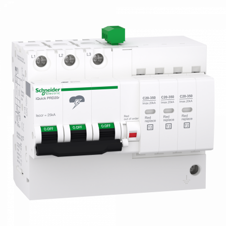 Acti9 - Parafoudre iQuick PRD20r - 3P avec report de signalisation