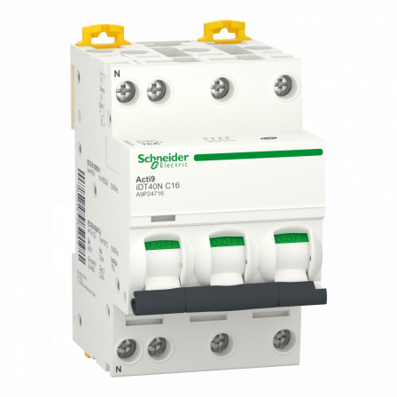 Acti9 iDT40N - Disjoncteur modulaire - 3P+N - 16A - Courbe C - 6000A/10kA