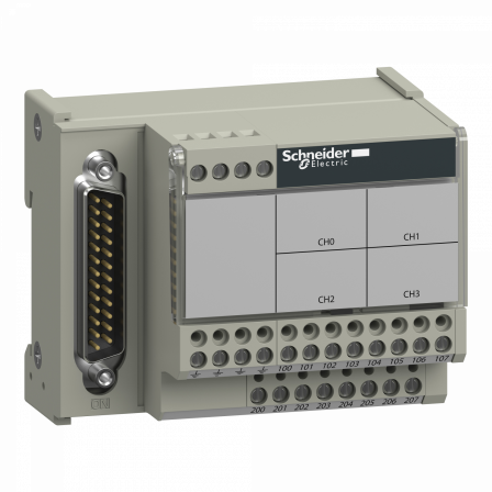 Modicon X80 - embase de raccordement TELEFAST - 4 voies analogiques