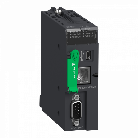 Modicon M340 - processeur - 1024 E/S TOR 256 E/S ANA - 1Modbus - 1CAN - ss mém.
