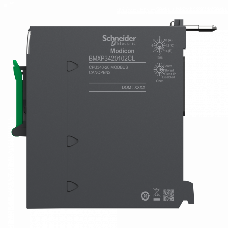 Modicon M340 - processeur - 1024 E/S TOR 256 E/S ANA - 1Modbus - 1CAN - ss mém.