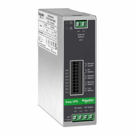 Easy UPS 480 W entrée 24VCC sortie 24VCC 20A montage sur rail DIN sans batterie