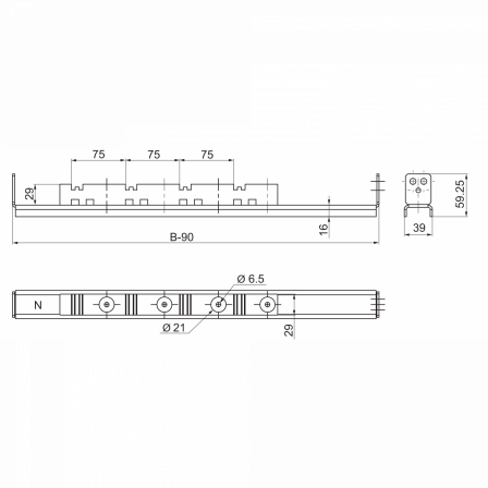 PrismaSeT HD - support calage inferieur - L500mm