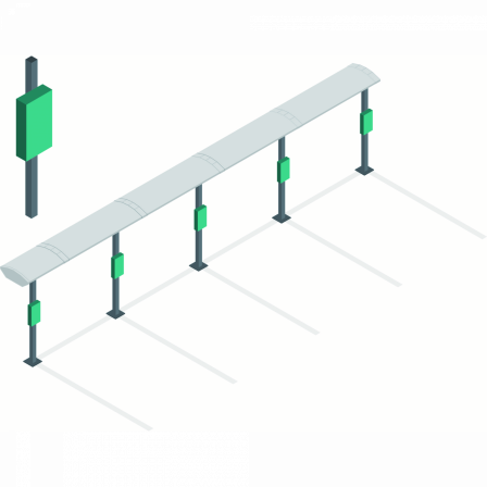 Canalis KSA - élément droit 250A - 2m - 8 fenêtres