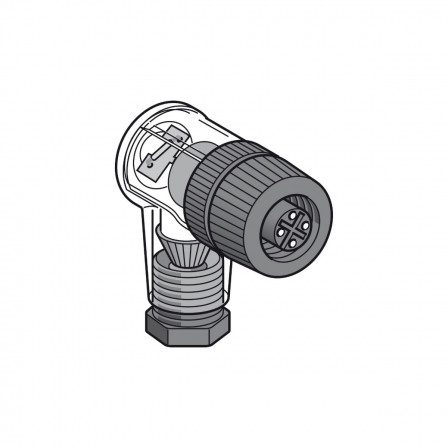 CONN.M12 FEM. COUDE 2 LED