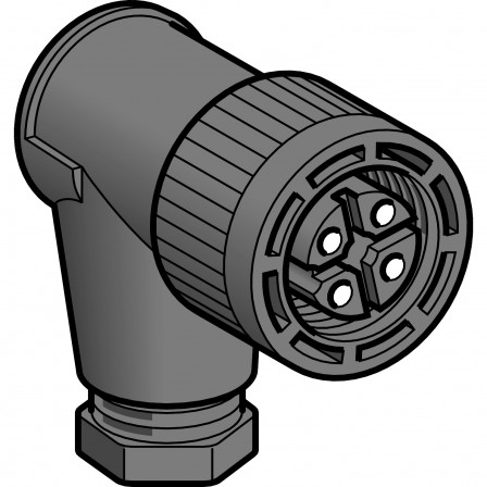 CONNECTEUR M18 FEM.COUDE