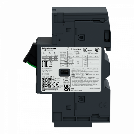 TeSys GV2ME - disj. moteur - 0,25..0,4A - 3P 3d - déclencheur magnéto-thermique