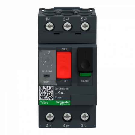 TeSys GV2ME - disj. moteur - 0,1..0,16A - 3P 3d - déclencheur magnéto-thermique