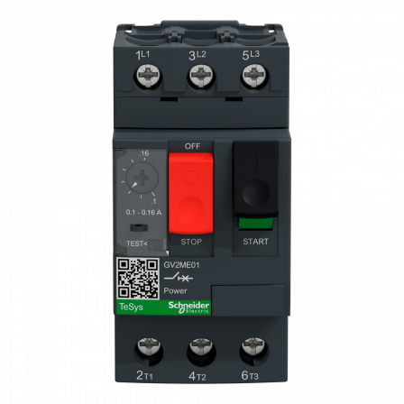 TeSys GV2ME - disj. moteur - 0,1..0,16A - 3P 3d - déclencheur magnéto-thermique