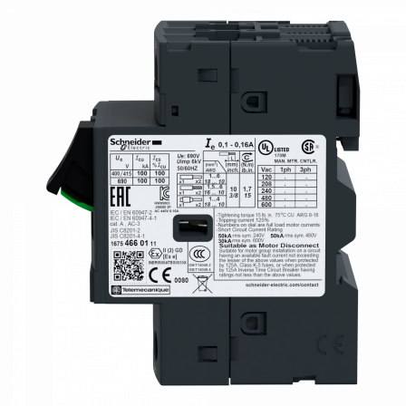 TeSys GV2ME - disj. moteur - 0,25..0,4A - 3P 3d - déclencheur magnéto-thermique