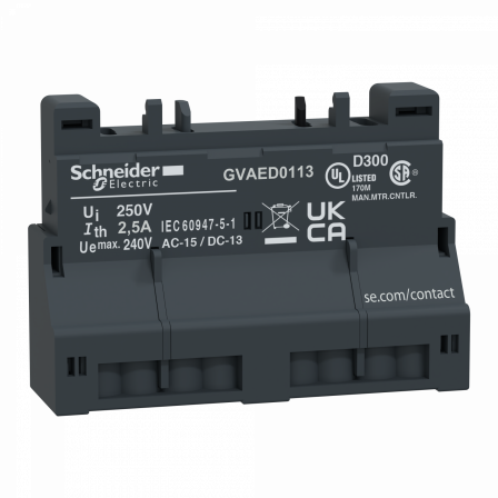 TeSys GV - Block additif frontal 1 nc 1 no defaut version borne ressort