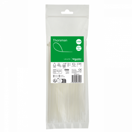 Thorsman colliers de serrage 200x3.6 Incolore, 100p