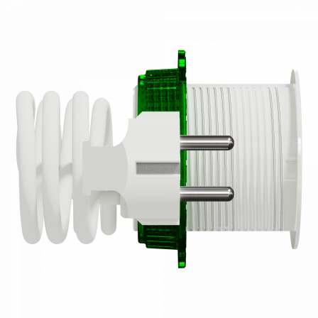 Unica System+ - bloc de prise à encastrer XS - 2P+T + USB A - câble 2m - blanc