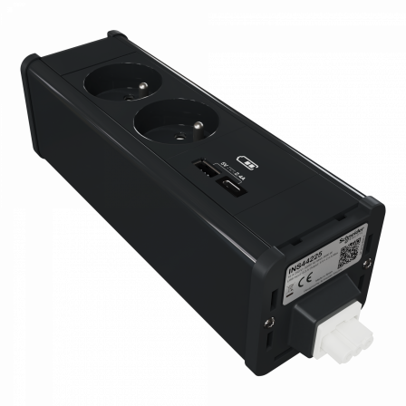 Unica System+ - nourrice précâblée M - 2 prises 2P+T + USB A+C - anthracite