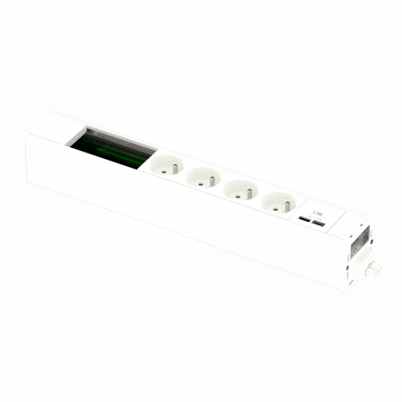 Unica System+ - nourrice précâblée M - 4x 2P+T + USB A+C +VDI 4 mod - blanc