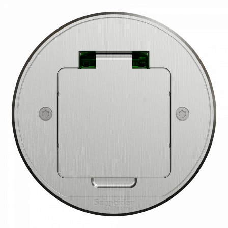 Unica System+ - Prise de sol XS IK08 IP44 - 2P+T - ronde métal