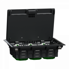 Unica System+ - Boîtier de sol L 3x4mod ou 6 postes - plastique - IK08 IP20