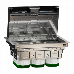 Unica System+ - Boîtier de sol L 3x4mod ou 6 postes - métal - IK09 IP20