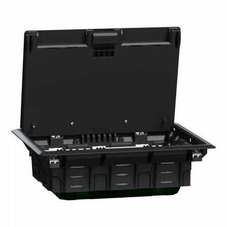 Unica System+ - Boîtier de sol L 2x2x4mod ou 8 postes - plastique - IK08 IP20