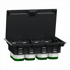 Unica System+ - Boîtier de sol XL 4x6mod ou 12 postes - plastique - IK08 IP20