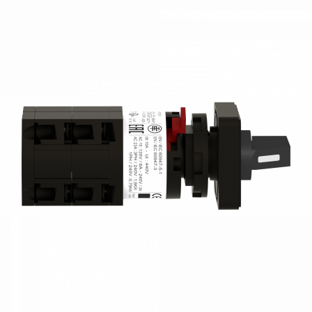 Harmony - sélecteur à gradins à came - 1 pôle - 60° - 10A - fixation Ø16/22mm