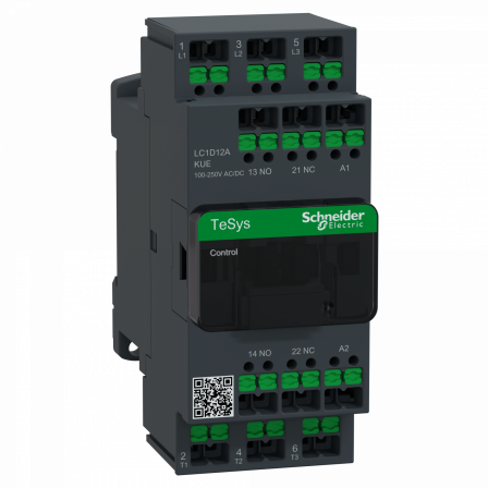 Snap-In - TeSys D - contacteur - 3P(3 NO) - AC3 - inf 440V 12A - 100 à 250Vca-cc