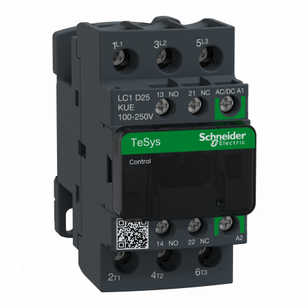 TeSys D - contacteur - 3P(3 NO) - AC3 - <= 440V 25A - 100 à 250Vca-cc